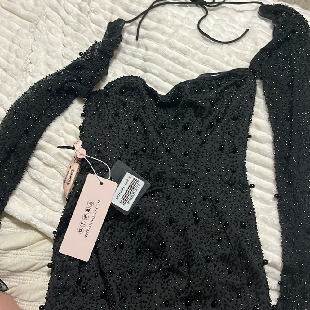 Black Oh Polly Beaded Dress